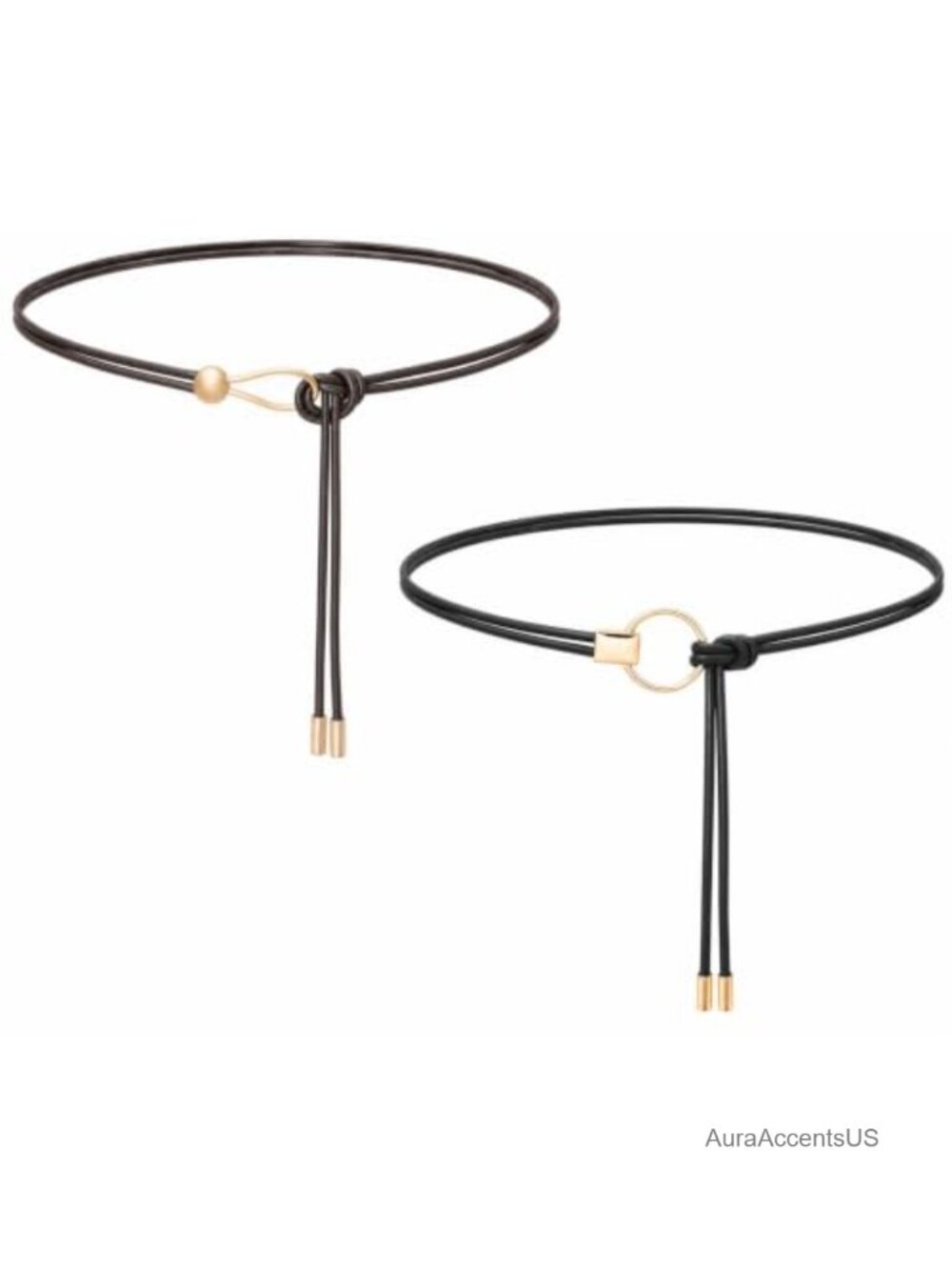 PU Leather Knotted Belt Alloy Buckle Thin Waist Belt Women's